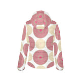 Circle indian pattern Women's Padded Hooded Jacket