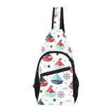 Cute color paper sailboat pattern All Over Print Chest Bag