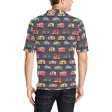 Camper Van Pattern Print Design 02 Men's All Over Print Polo Shirt