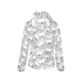 Cute french bulldog head pattern Women's Padded Hooded Jacket