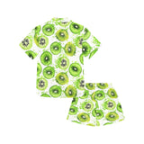 Watercolor kiwi pattern Kids' Boys' Girls' V-Neck Short Pajama Set