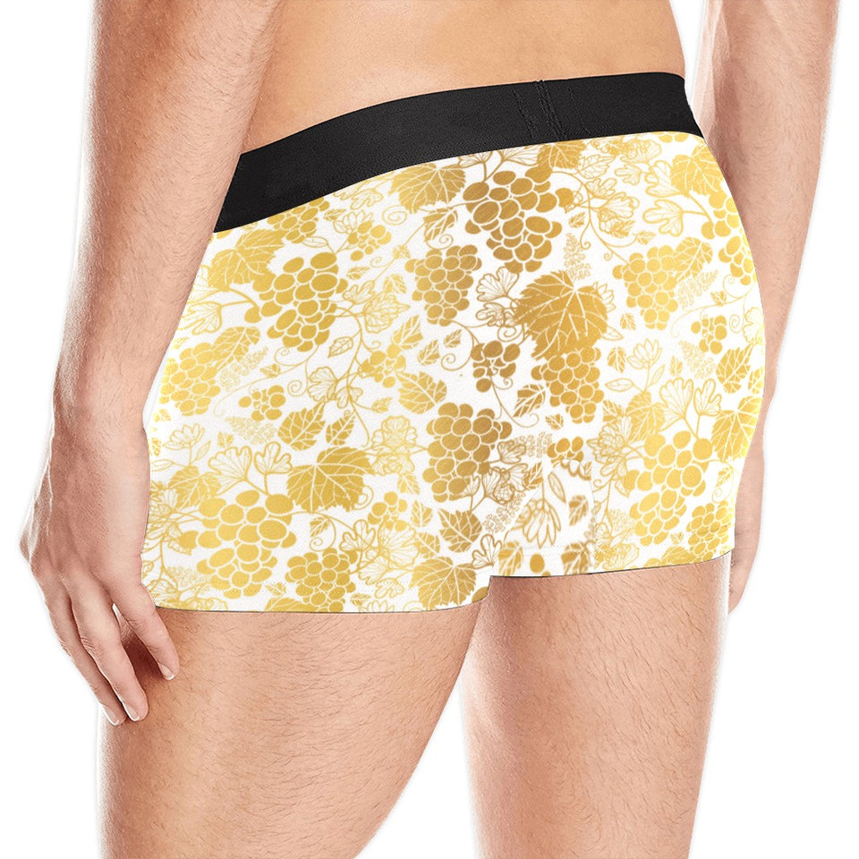 Gold grape pattern Men's All Over Print Boxer Briefs Men's Underwear