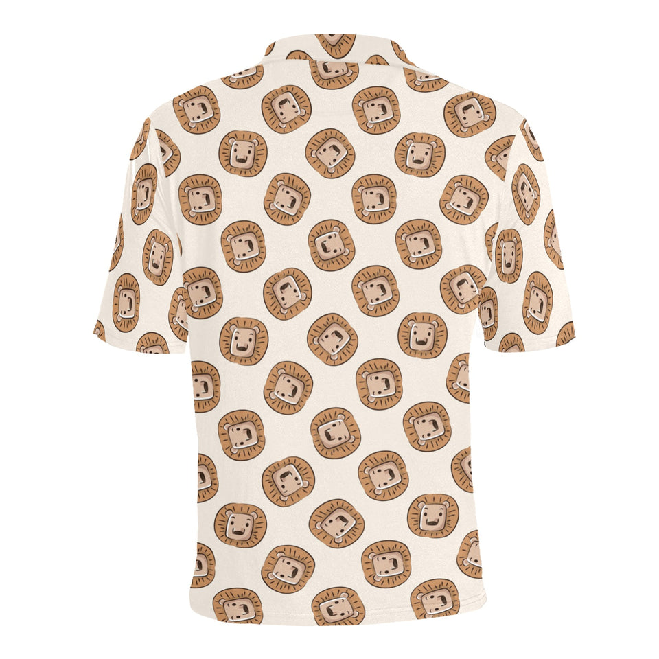 Lion Pattern Print Design 01 Men's All Over Print Polo Shirt