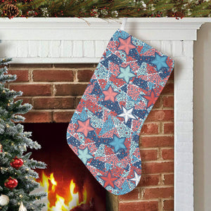 Hand drawn colorful starfish Christmas Stocking
