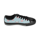 Cute cow flower pattern Men's Low Top Canvas Shoes Black
