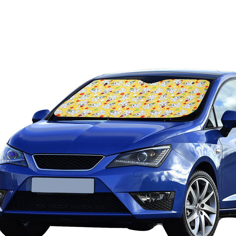 Yorkshire Terrier Pattern Print Design 05 Car Sun Shade