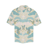 Bonsai bamboo stork japanese pattern cream theme Men's All Over Print Hawaiian Shirt
