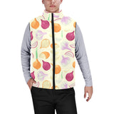 Onion garlic white red pattern Men's Padded Vest