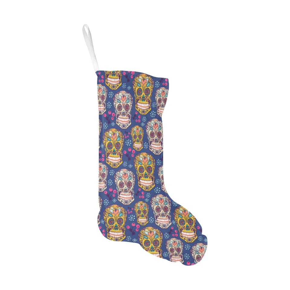 Sugar skull flower pattern Christmas Stocking