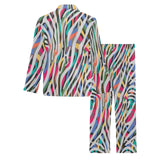 Colorful zebra skin pattern Men's Long Pajama Set