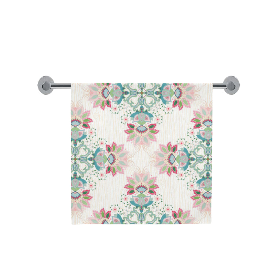 Square floral indian flower pattern Bath Towel