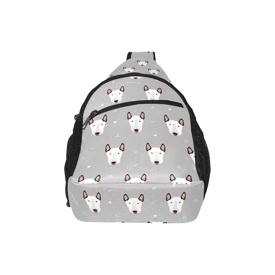 Bull Terrier Pattern Print Design 05 All Over Print Chest Bag