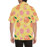 Grapefruit yellow background Men's All Over Print Hawaiian Shirt