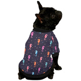 Watercolor colorful seahorse pattern All Over Print Pet Dog Round Neck Fuzzy Shirt