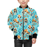 Cute sea otters fishe sea urchin pattern Kids' Boys' Girls' Bomber Jacket