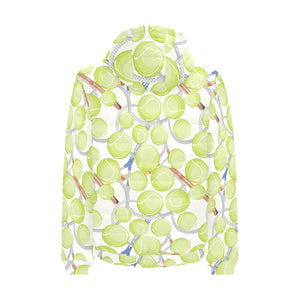 Tennis Pattern Print Design 01 Men's Padded Hooded Jacket