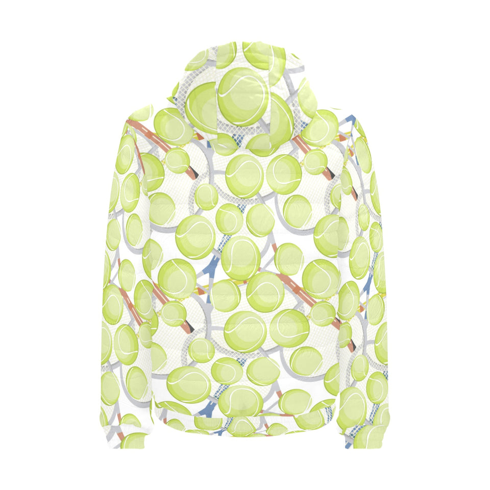 Tennis Pattern Print Design 01 Men's Padded Hooded Jacket