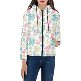 Colorful shell pattern Women's Padded Hooded Jacket