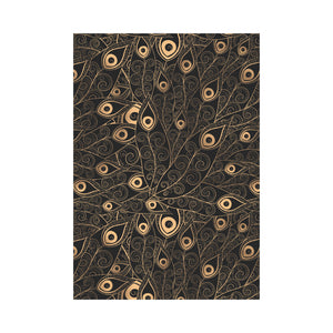 Gold peacock feather pattern House Flag Garden Flag