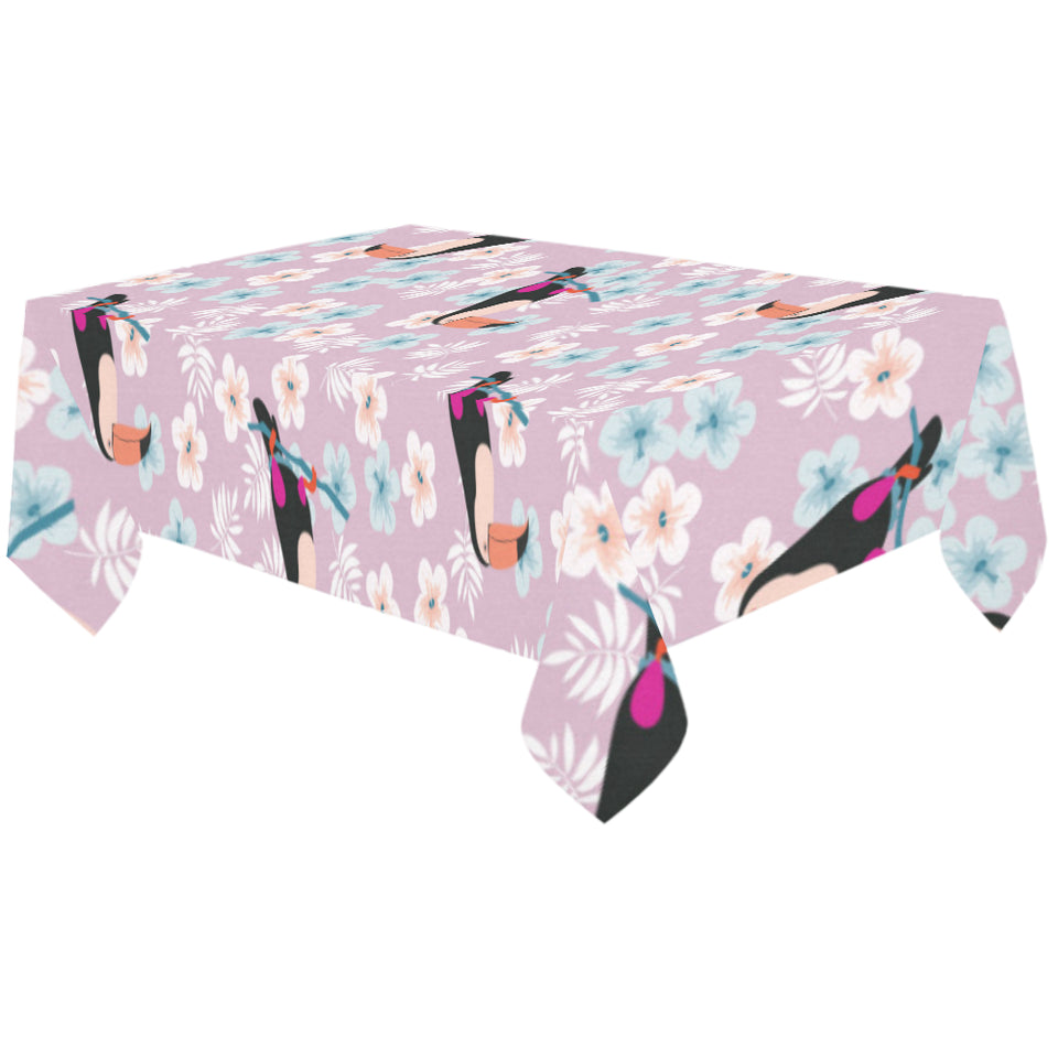 Beautiful toucan flower leaves Tablecloth