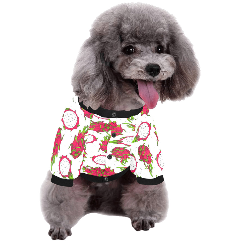 dragon fruits white background All Over Print Pet Dog Round Neck Fuzzy Shirt