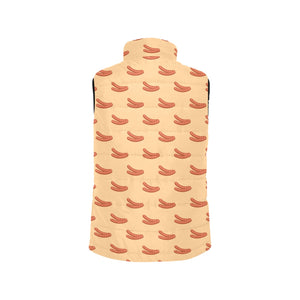 Sausage Pattern Print Design 03 Women's Padded Vest