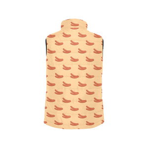 Sausage Pattern Print Design 03 Women's Padded Vest