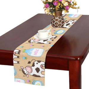 Cow bottle of milk pattern Table Runner