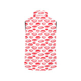 Lips Pattern Print Design 05 Women's Padded Vest