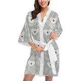 Cute koala leaves pattern Women's Short Kimono Robe