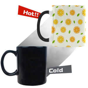 oranges leaves pattern Morphing Mug Heat Changing Mug