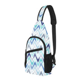 zigzag chevron blue pattern All Over Print Chest Bag