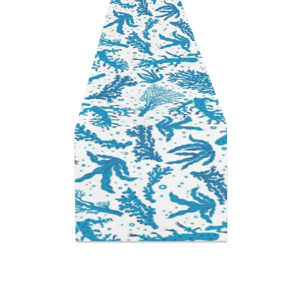 Coral Reef Pattern Print Design 01 Table Runner