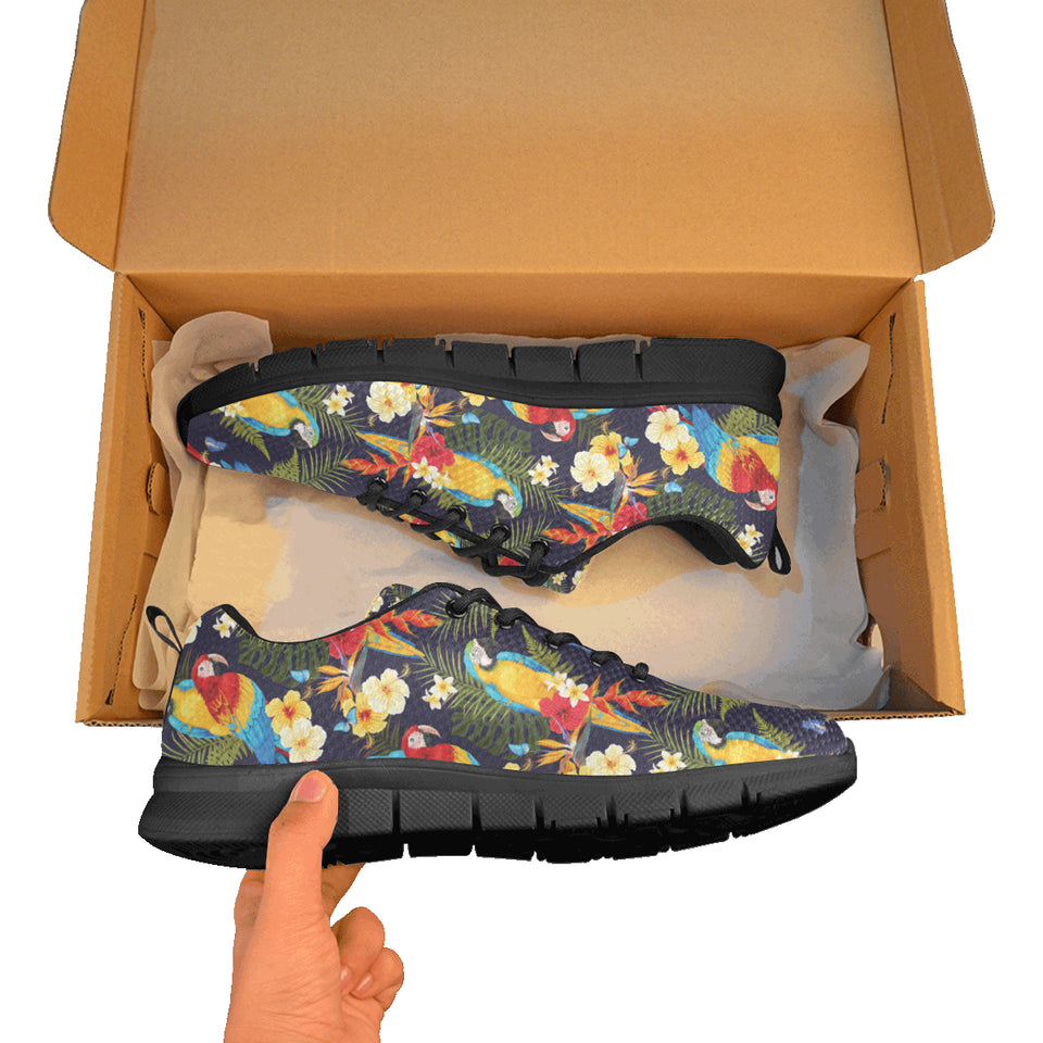 Colorful parrot flower pattern Men's Sneaker Shoes