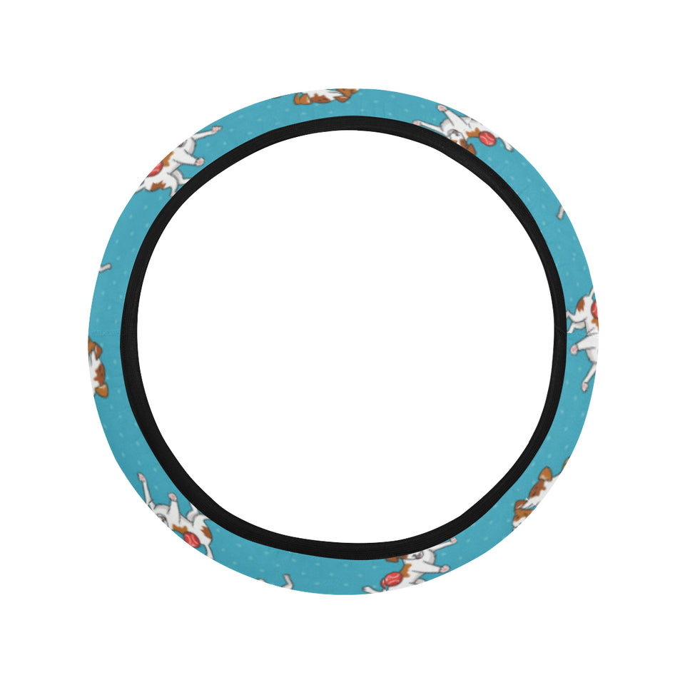 Jack Russel Pattern Print Design 03 Car Steering Wheel Cover