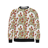 Red tulips and daffodils pattern Men's Crew Neck Sweatshirt