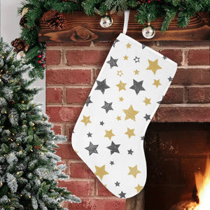 hand drawn gold black star pattern Christmas Stocking