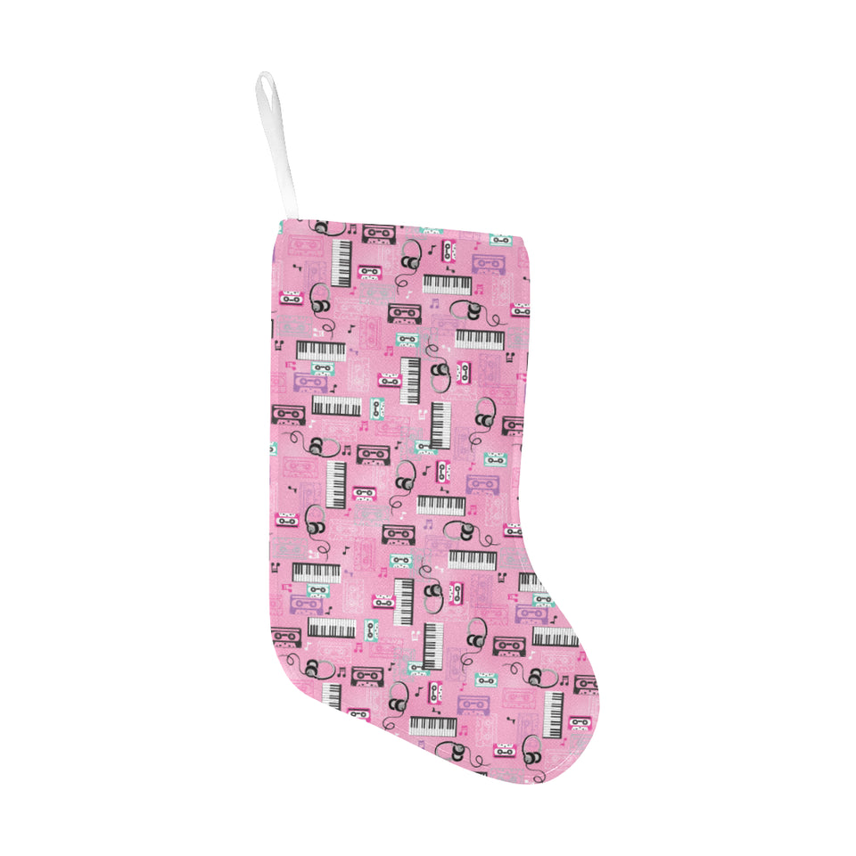 Piano Pattern Print Design 01 Christmas Stocking