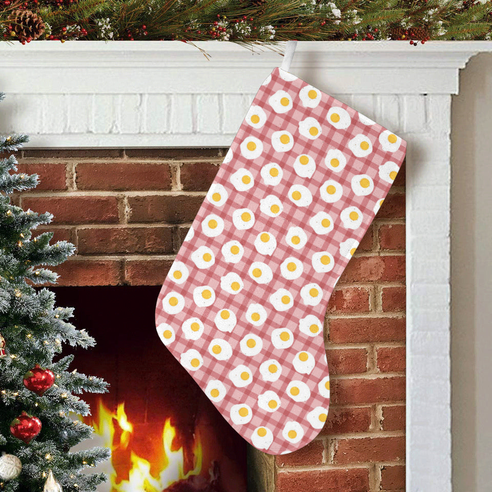 Fried Eggs Pattern Print Design 03 Christmas Stocking