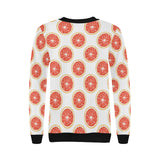 Grapefruit pattern Women's Crew Neck Sweatshirt