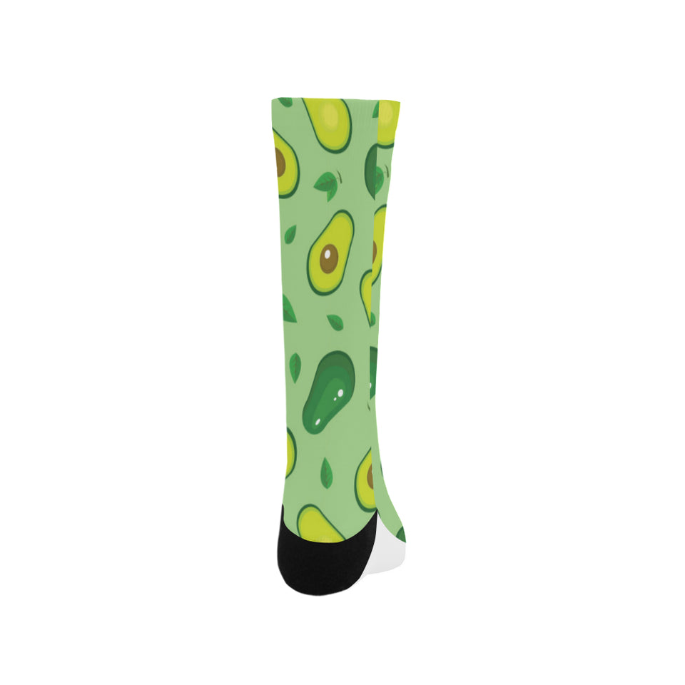 Avocado pattern green background Crew Socks