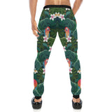 Parrot Palm tree leaves flower hibiscus pattern Unisex Casual Sweatpants