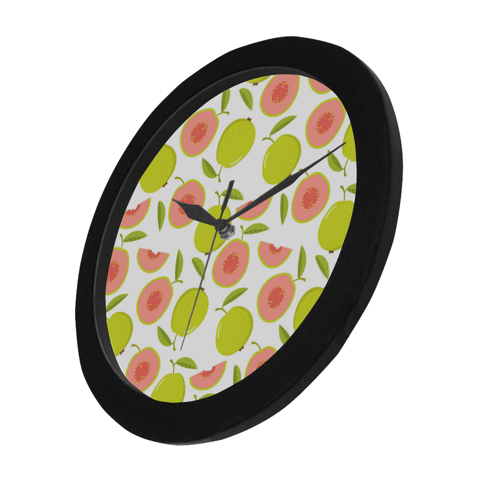 Guava pattern Elegant Black Wall Clock