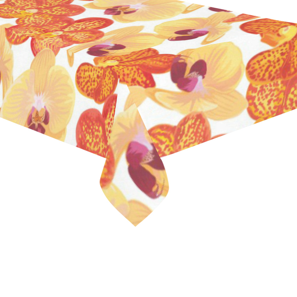 Orange yellow orchid flower pattern background Tablecloth