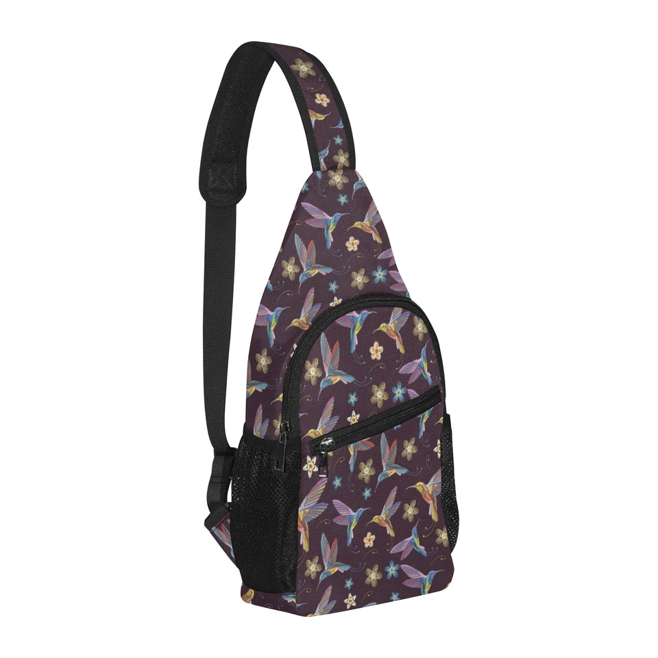 Hummingbird Pattern Print Design 04 All Over Print Chest Bag