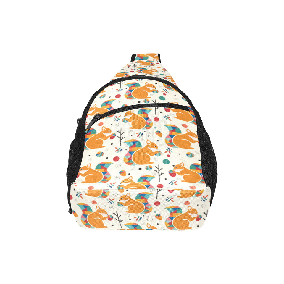 Squirrel Pattern Print Design 04 All Over Print Chest Bag