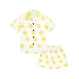 hand drawn sun pattern Kids' Boys' Girls' V-Neck Short Pajama Set