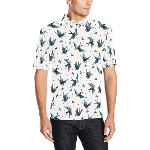 Swallow Pattern Print Design 04 Men's All Over Print Polo Shirt