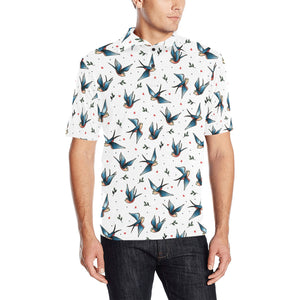 Swallow Pattern Print Design 04 Men's All Over Print Polo Shirt