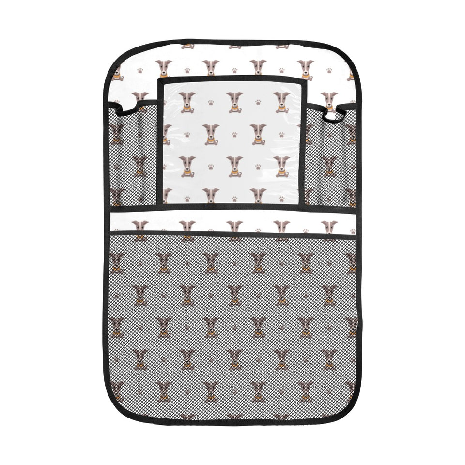 Greyhound Pattern Print Design 05 Car Seat Back Organizer